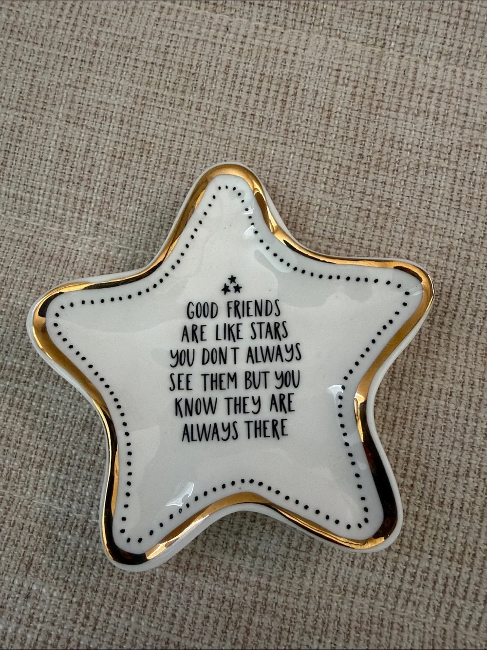 Gold-Trim White Star Tray